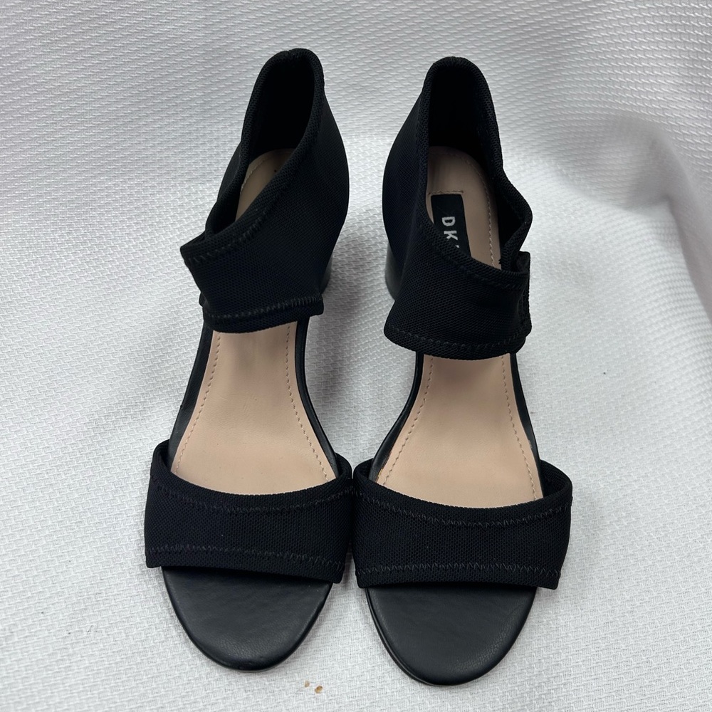 DKNY Black Open-Toe Heels